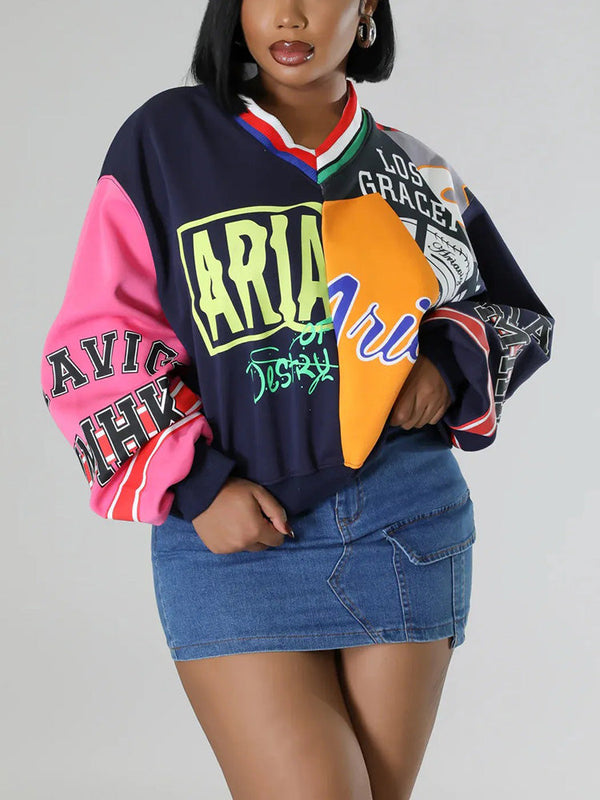 Colorblock Graphic Sweatshirt