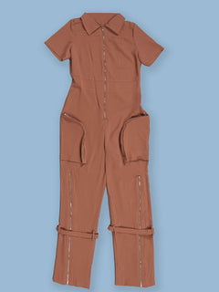 Zipper Cargo Pocket Utility Jumpsuit