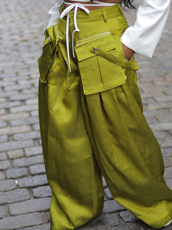 Cargo Pocket Wide Leg Pants