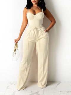 Sleeveless Top Wide Pants Set