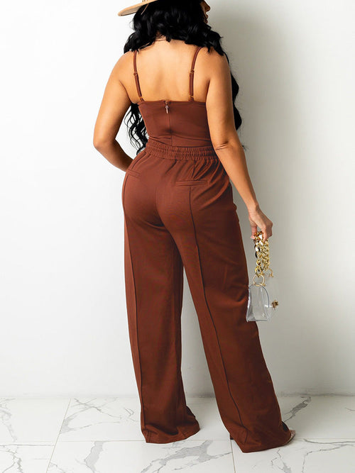 Sleeveless Top Wide Pants Set