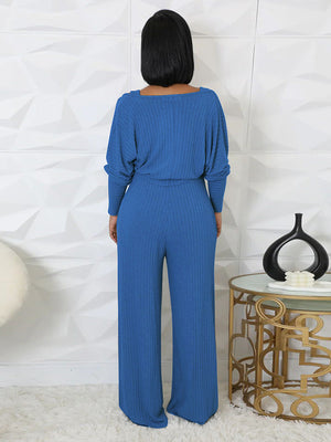 Ribbed Bolero & Jumpsuit Set