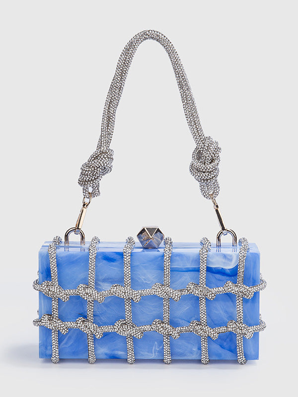 Marble Rhinestone Rope Bag