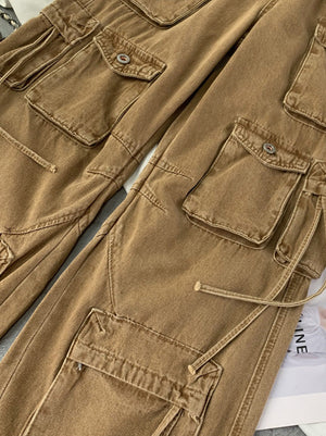 Cargo Pocket With String Jeans