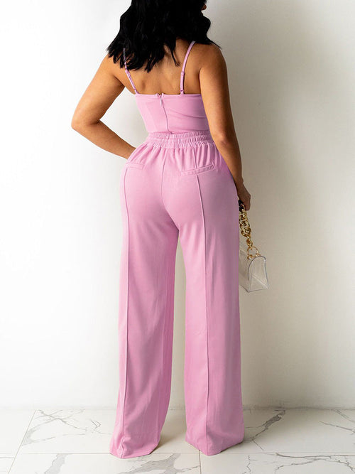 Sleeveless Top Wide Pants Set