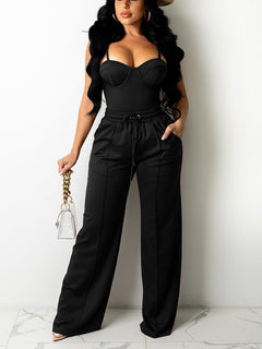 Sleeveless Top Wide Pants Set