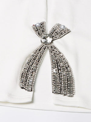 Rhinestone Bow Crop Top