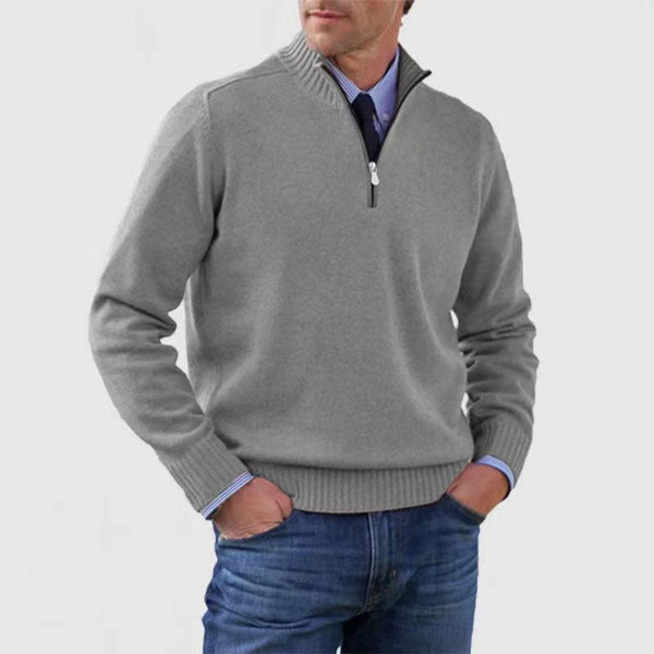 Men's Plus Size Zipper Warm Bottom Shirt Sweater