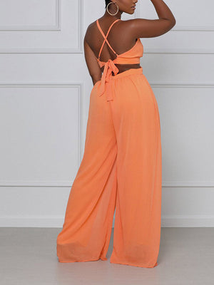 Straps V-Neck Cut Out Jumpsuit