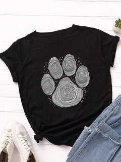 Dog Paw Print Casual Tee