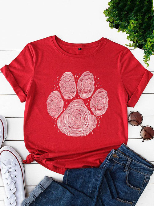 Dog Paw Print Casual Tee