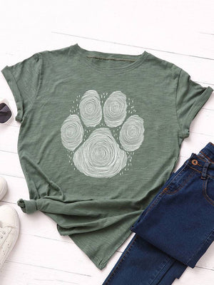 Dog Paw Print Casual Tee