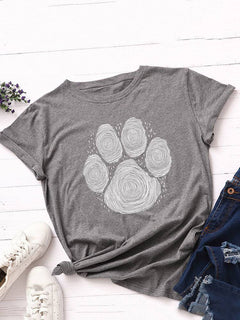 Dog Paw Print Casual Tee