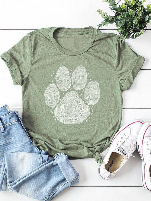 Dog Paw Print Casual Tee