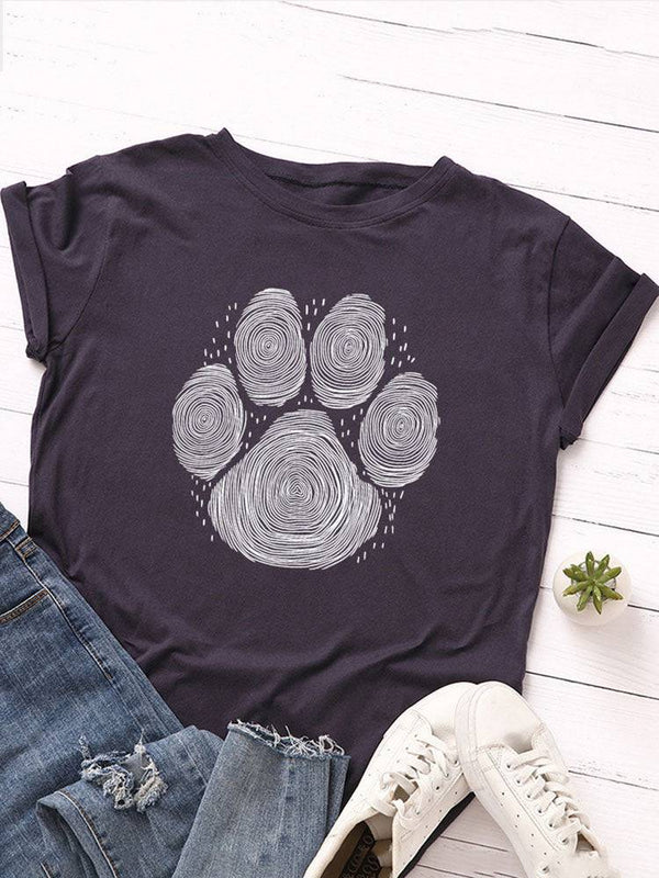 Dog Paw Print Casual Tee