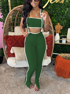 Ribbed Tube Top & Overall Set