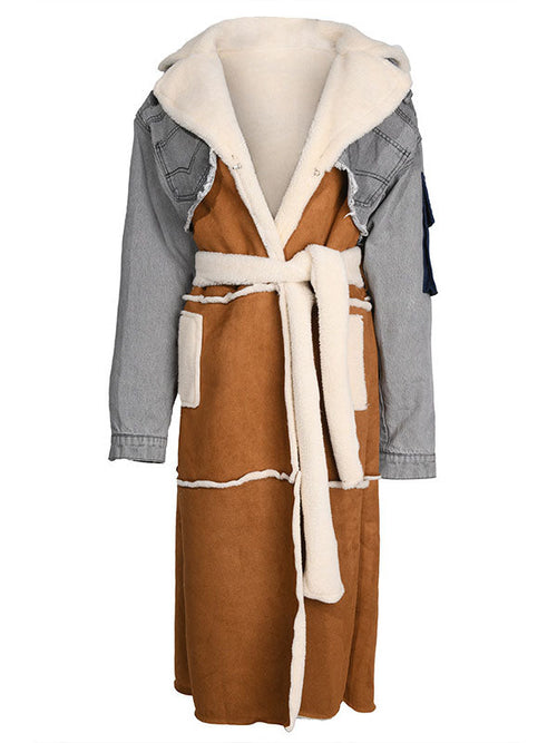 Woolen Denim Trench Coat