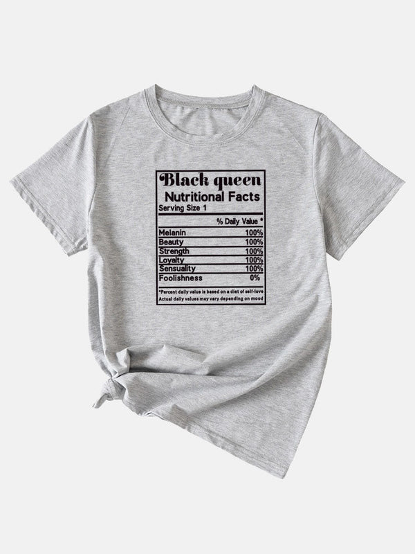 Black Queen Nutritional Facts Tee