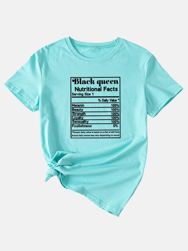 Black Queen Nutritional Facts Tee