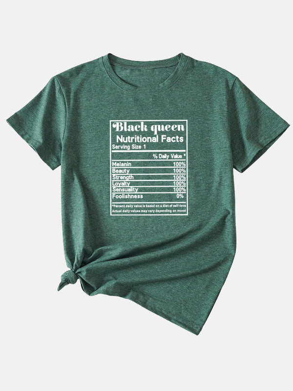 Black Queen Nutritional Facts Tee