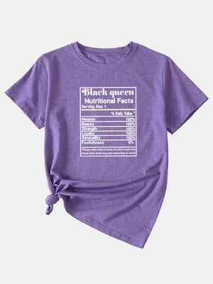 Black Queen Nutritional Facts Tee