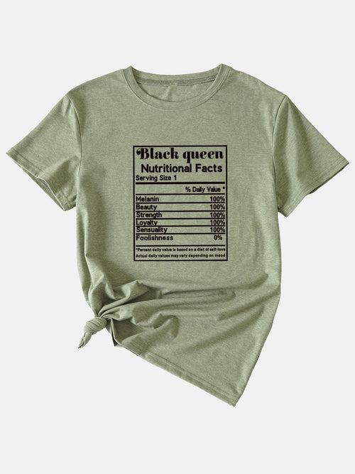 Black Queen Nutritional Facts Tee