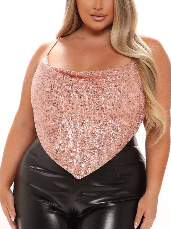 Sequin Backless Cami Top