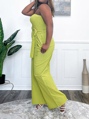 Tube Tie Waist Jumpsuit