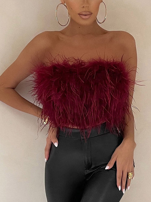 Feather Crop Top