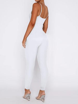 Ribbed Adjustable Strap Bodycon Jumpsuit