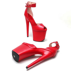 YM & Dancer S1024 Women New 20CM/8inches PU Upper Sexy Exotic High Heel Platform Party Sandals Pole Dance Shoes Model Shows Sandals