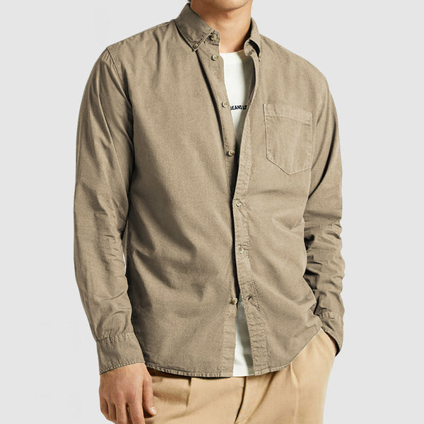 Men's Basic Casual Cotton Pocket Shirt