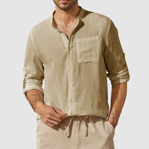 Men's Casual Textured Pocket Shirt