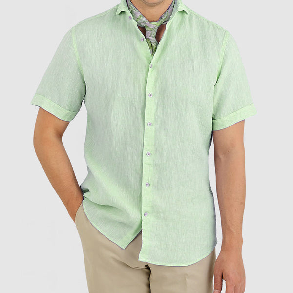 Gentleman's Daily Cotton Linen Short Sleeve Shirt