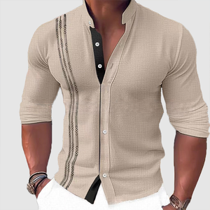 Autumn and winter men's color embroidered cardigan long sleeve shirt