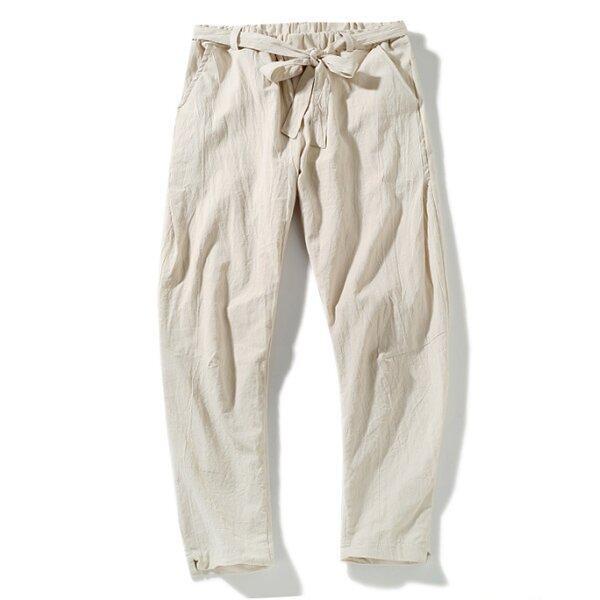 Men's casual linen beam pants