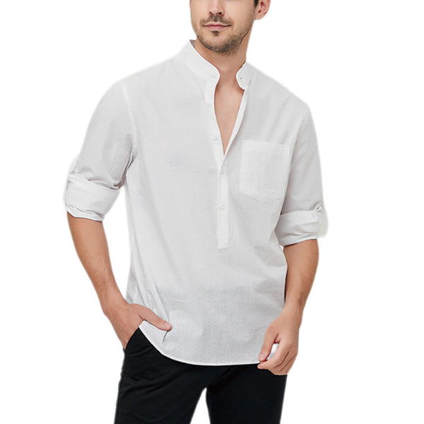 Men's Cotton Henley Vacation Shirt