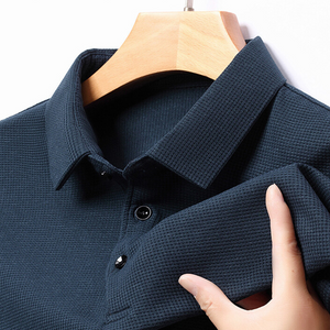 Men's Casual Lapel Waffle Polo Shirt