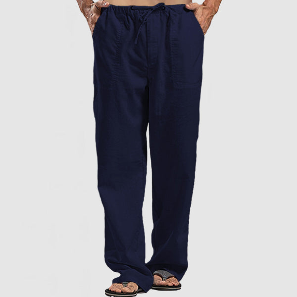 Men's Linen Breathable Lace-Up Beach Pants