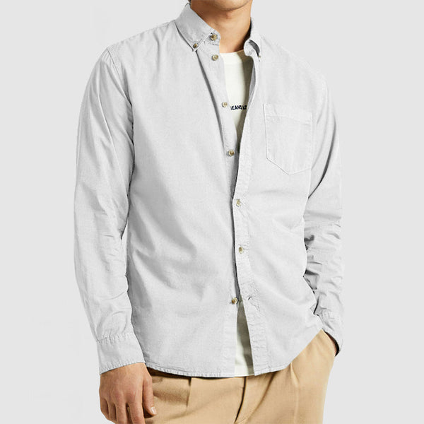 Men's Basic Casual Cotton Pocket Shirt