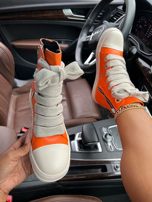 PU High-Top Sneakers