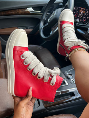 PU High-Top Sneakers