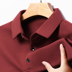 Men's Casual Lapel Waffle Polo Shirt