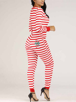 Christmas Striped Jumpsuit