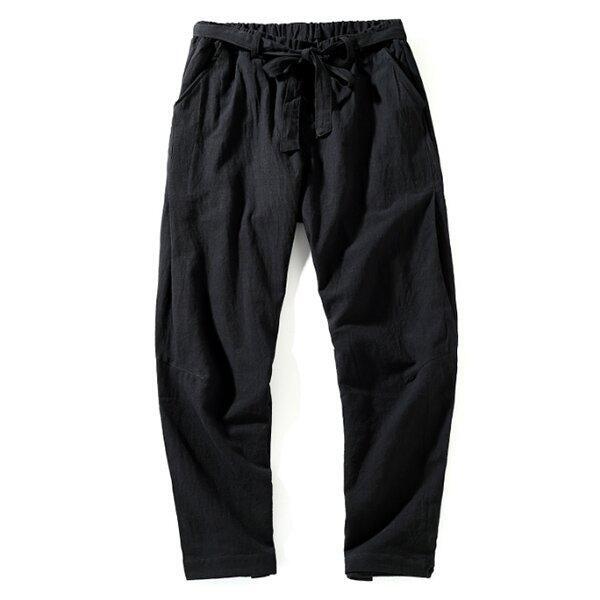 Men's casual linen beam pants