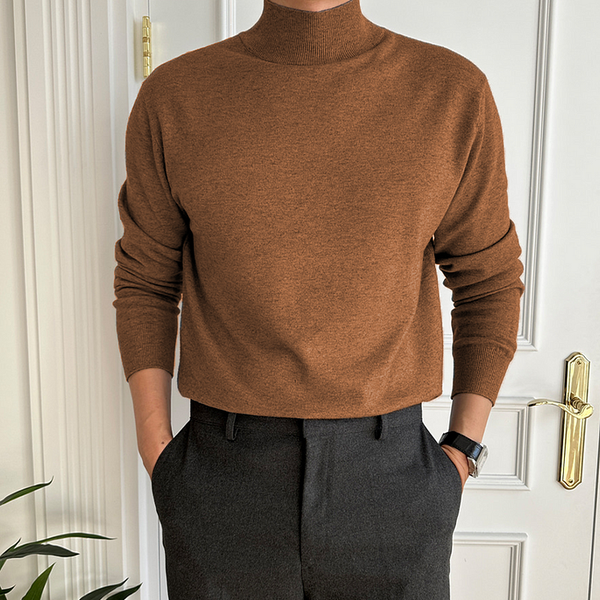 Men's Basic Bottom Cashmere Sweater