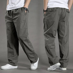 Men's Cargo Pants Cargo Trousers Trousers Elastic Waist Straight Leg Plain Outdoor Sports