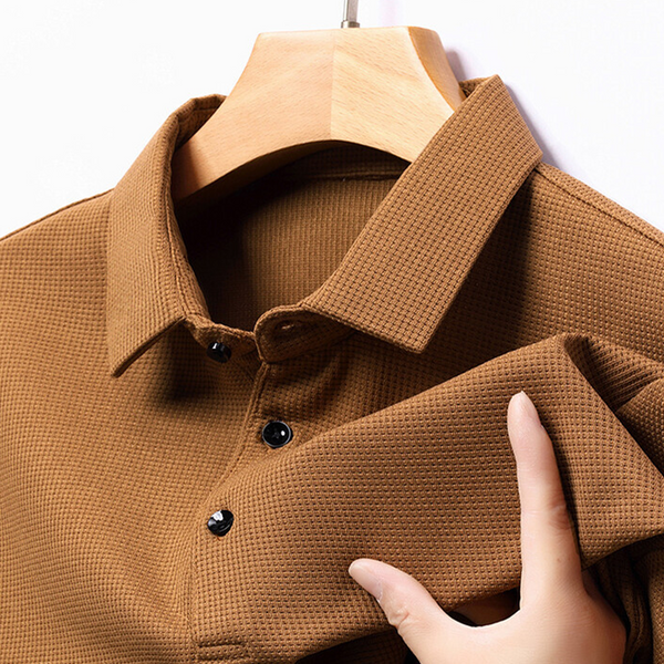 Men's Casual Lapel Waffle Polo Shirt