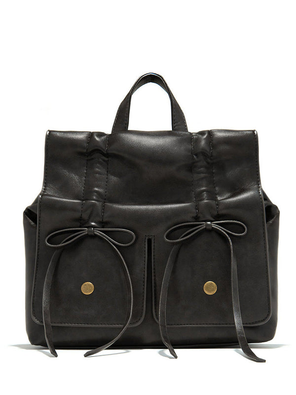 Leather Bow Backpack