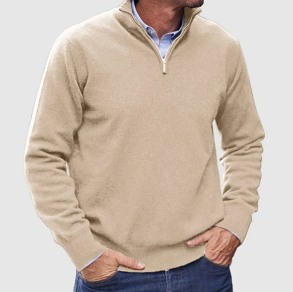 Men's Cashmere Zipper Basic Sweater